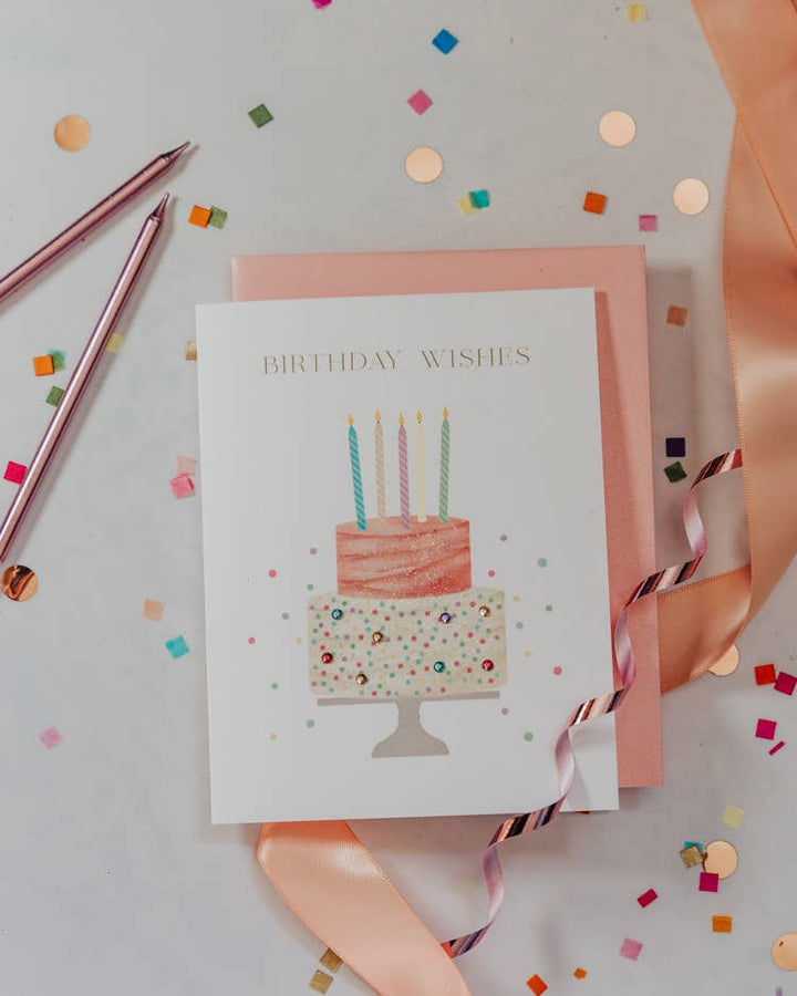 'Cake Wishes' Birthday Cake Greeting Card