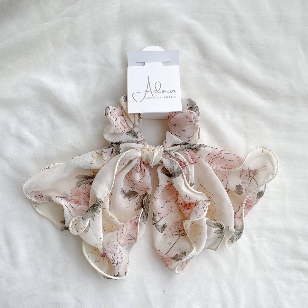 Delicate Floral Scrunchie Scarf