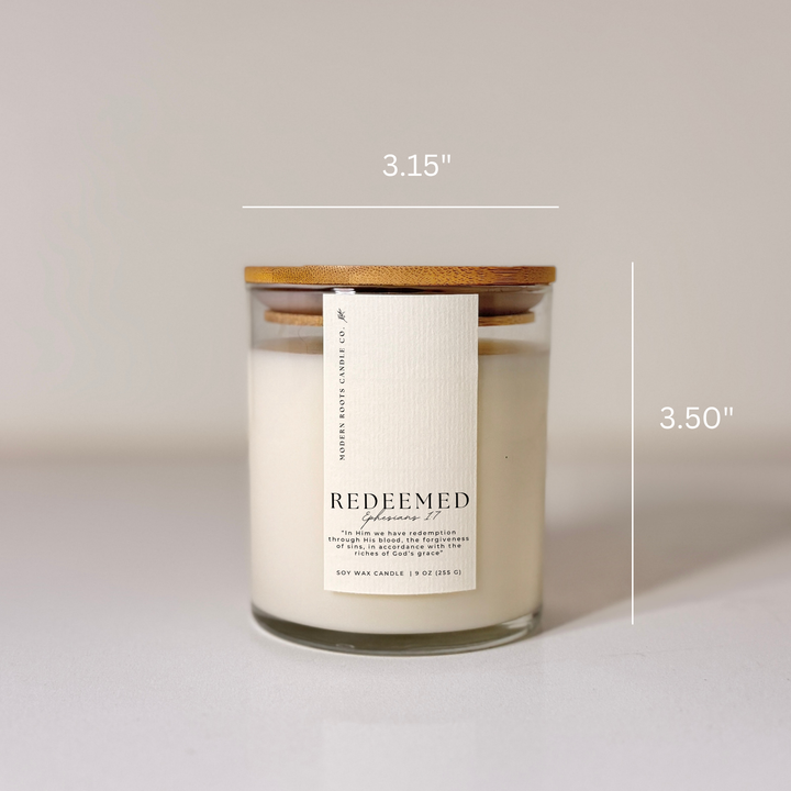 Redeemed | Eucalyptus & Mint | 9 oz. Clear Jar Soy Candle