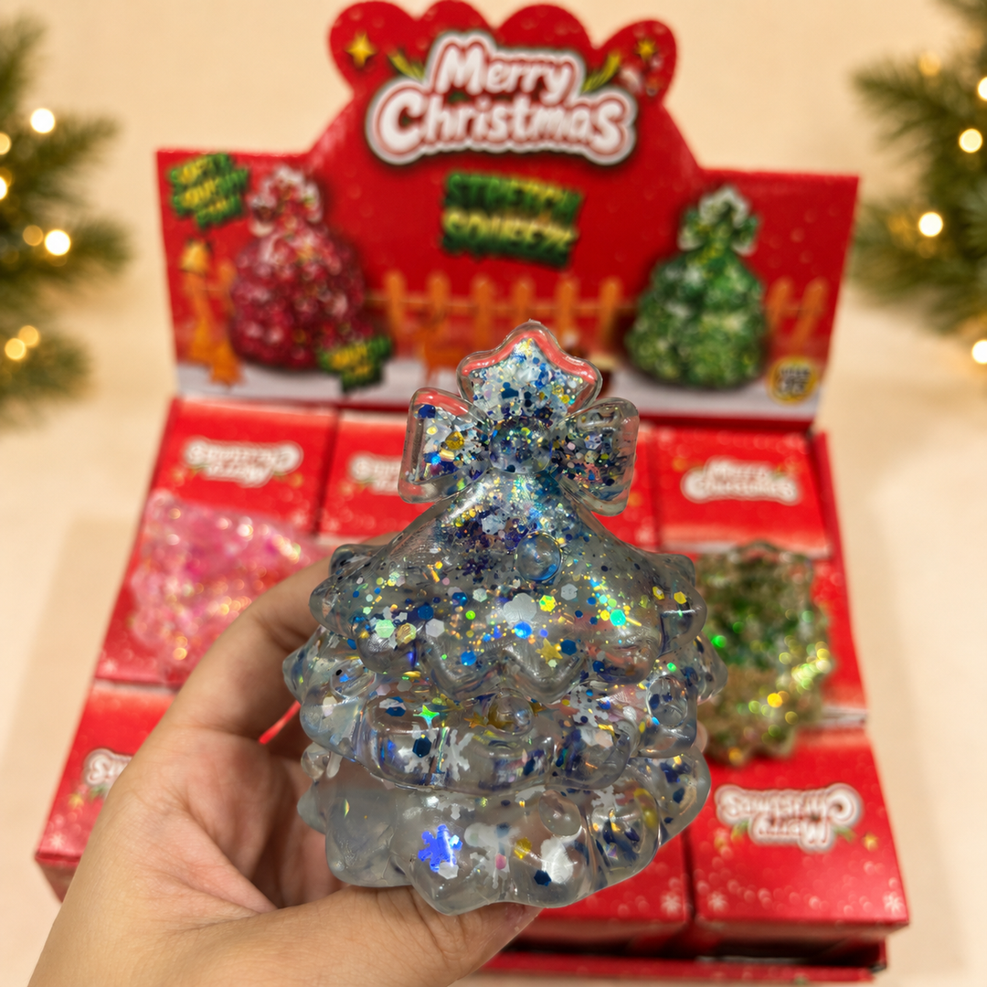 Glitter Christmas Tree Maltose Squishy Stress Relief Toy
