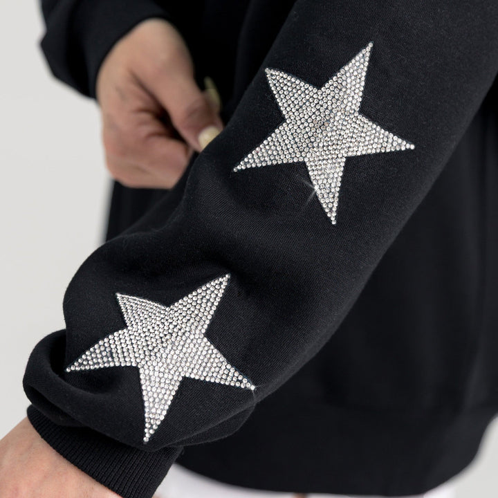WV VELOCITY STAR EMBELLISHED CREWNECK