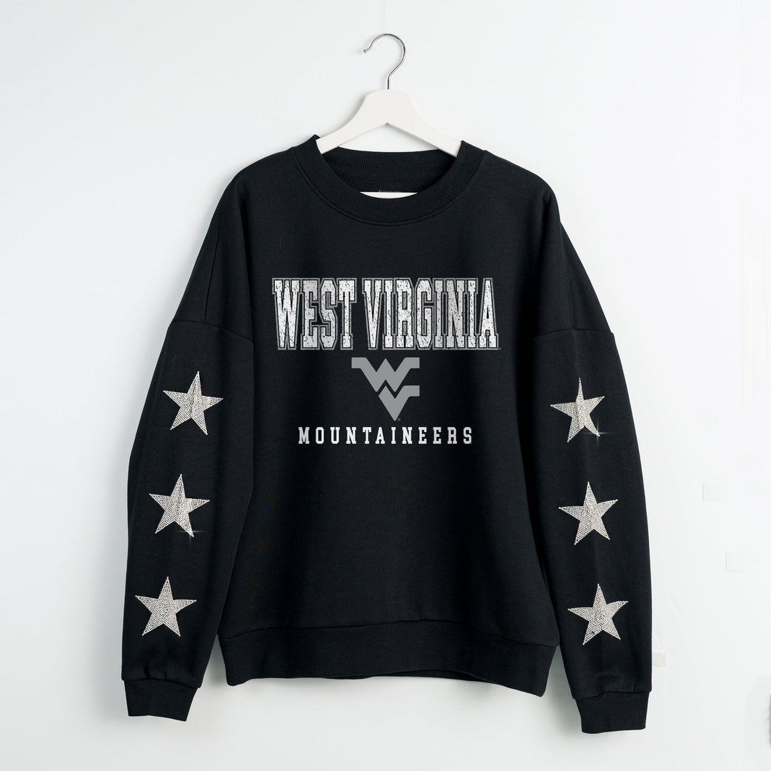WV VELOCITY STAR EMBELLISHED CREWNECK