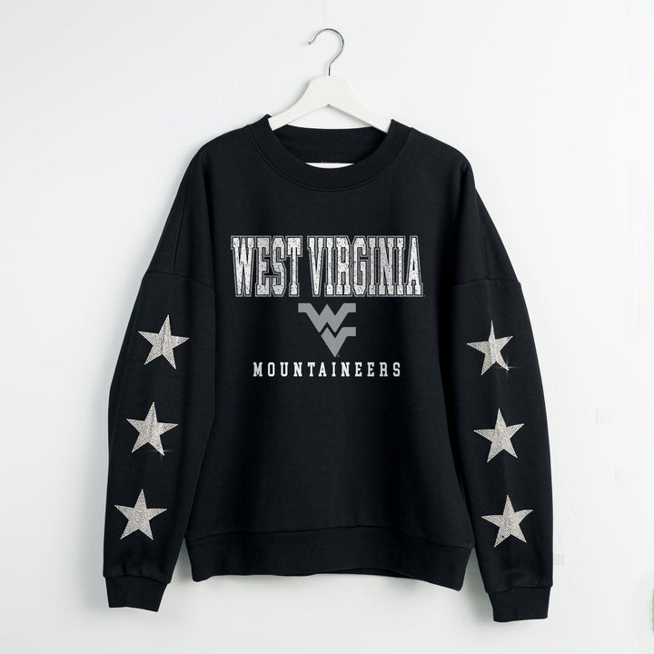 WV VELOCITY STAR EMBELLISHED CREWNECK