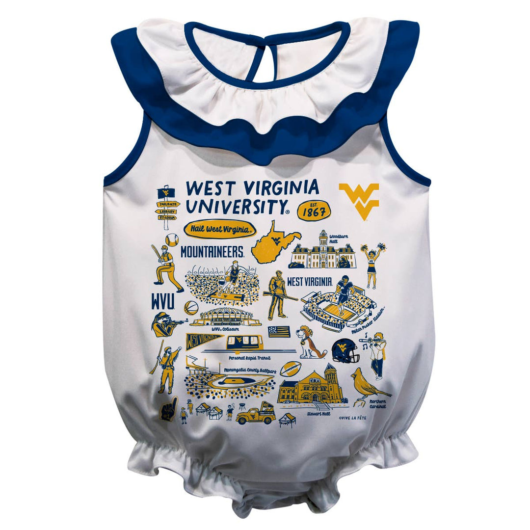 West Virginia Mountaineers Impressions Ruffle Bodysuit