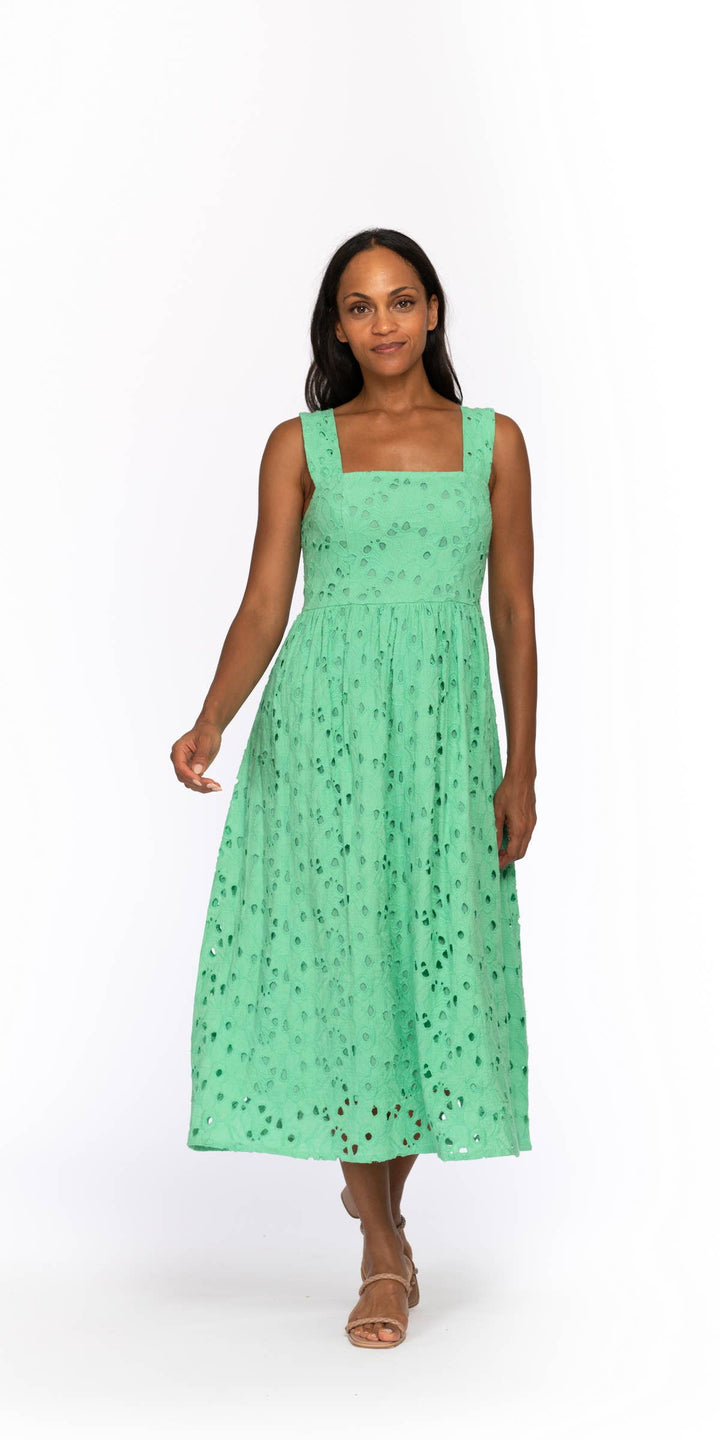 SELMA EYELET MIDI DRESS