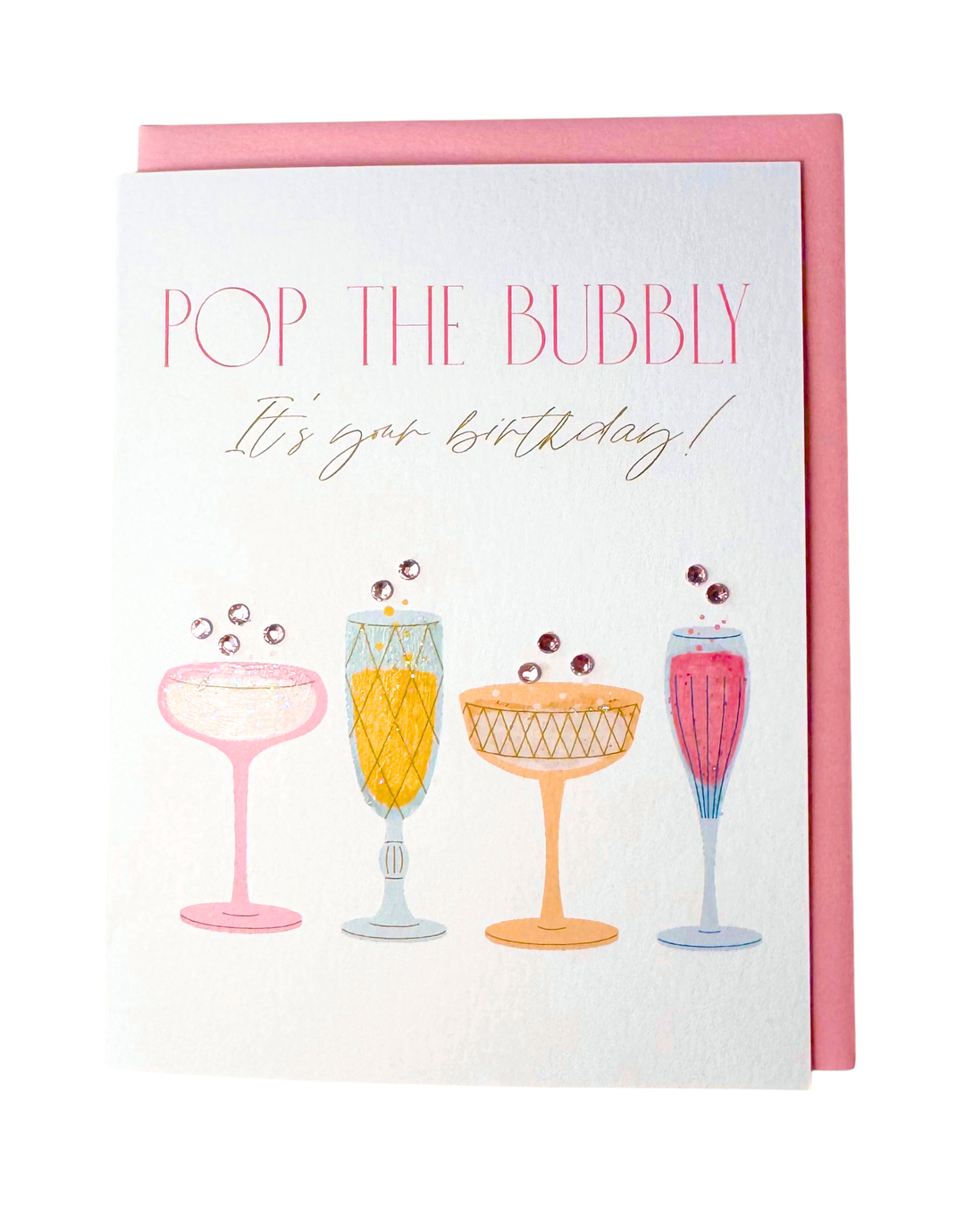'Bubbly Birthday' Cheers Birthday Greeting Card