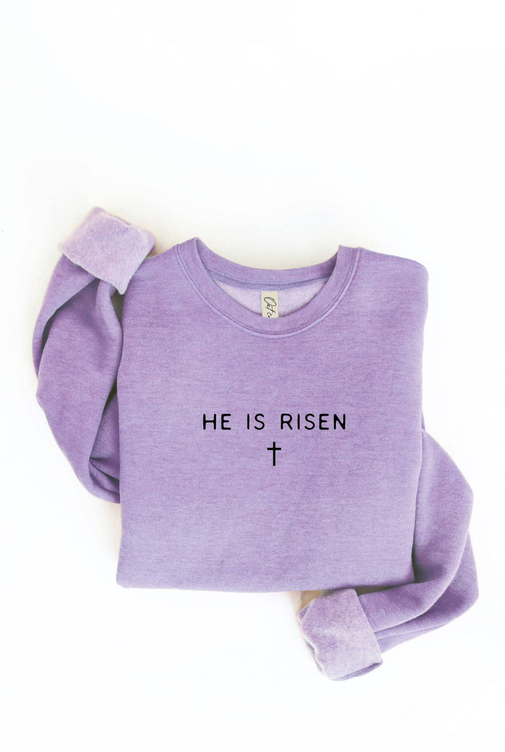HE IS RISEN LILAC SWEATSHIRT