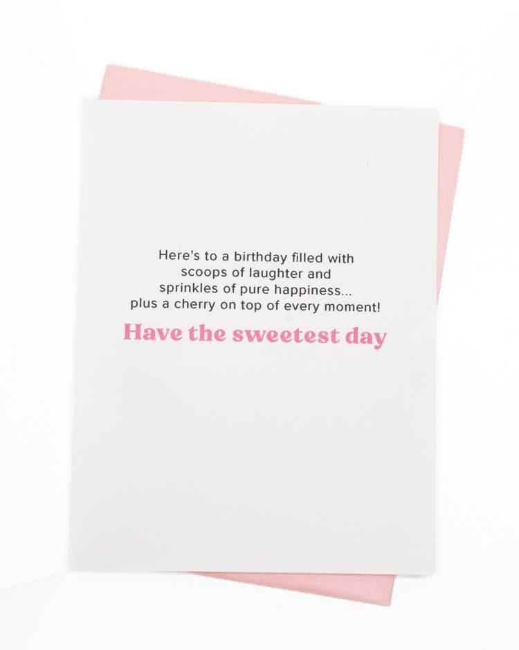 'Cherry on Top' Ice Cream Birthday Greeting Card