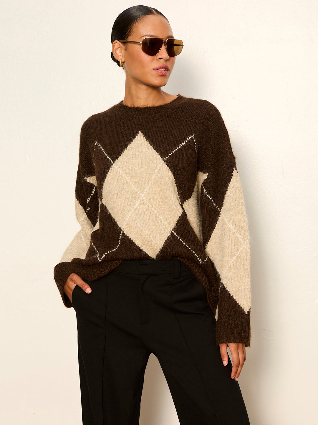 ARGYLE CREW SWEATER