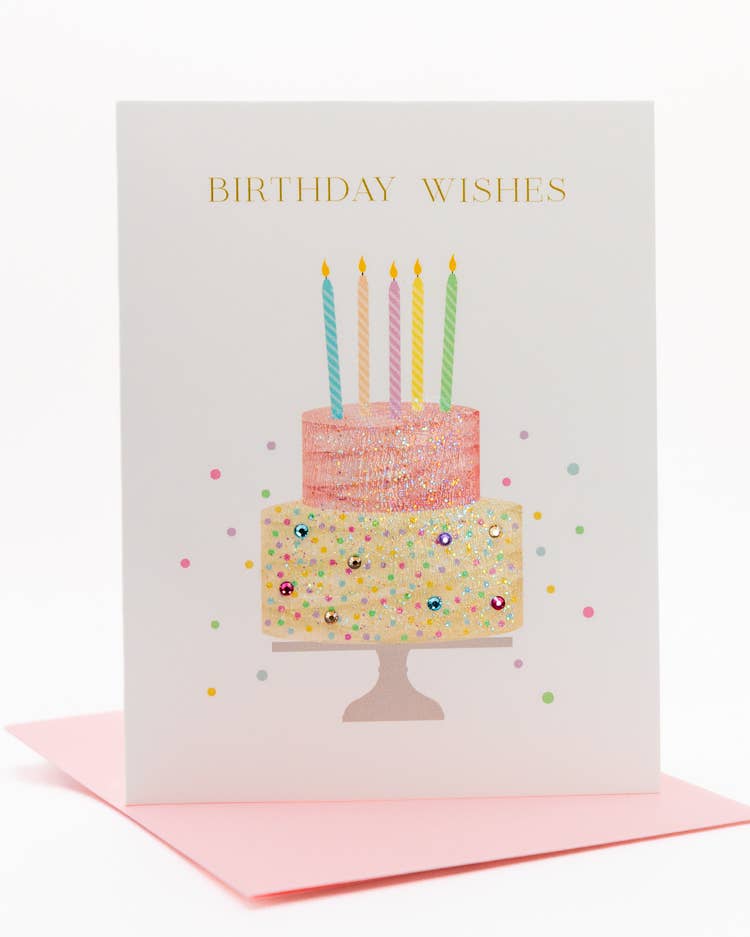 'Cake Wishes' Birthday Cake Greeting Card