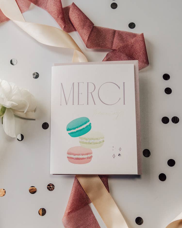 'Merci Beaucoup' Macaron Thank You Greeting Card