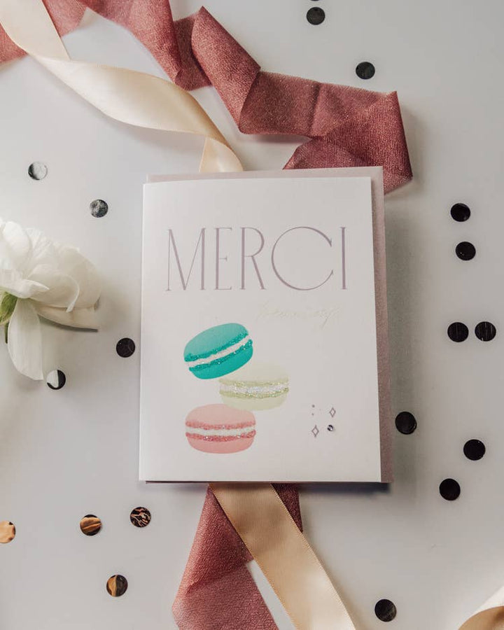 'Merci Beaucoup' Macaron Thank You Greeting Card