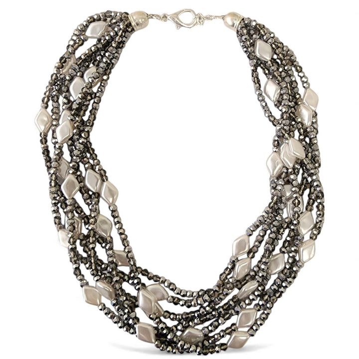 SYLVIE HEMATITE PEARL NECKLACE