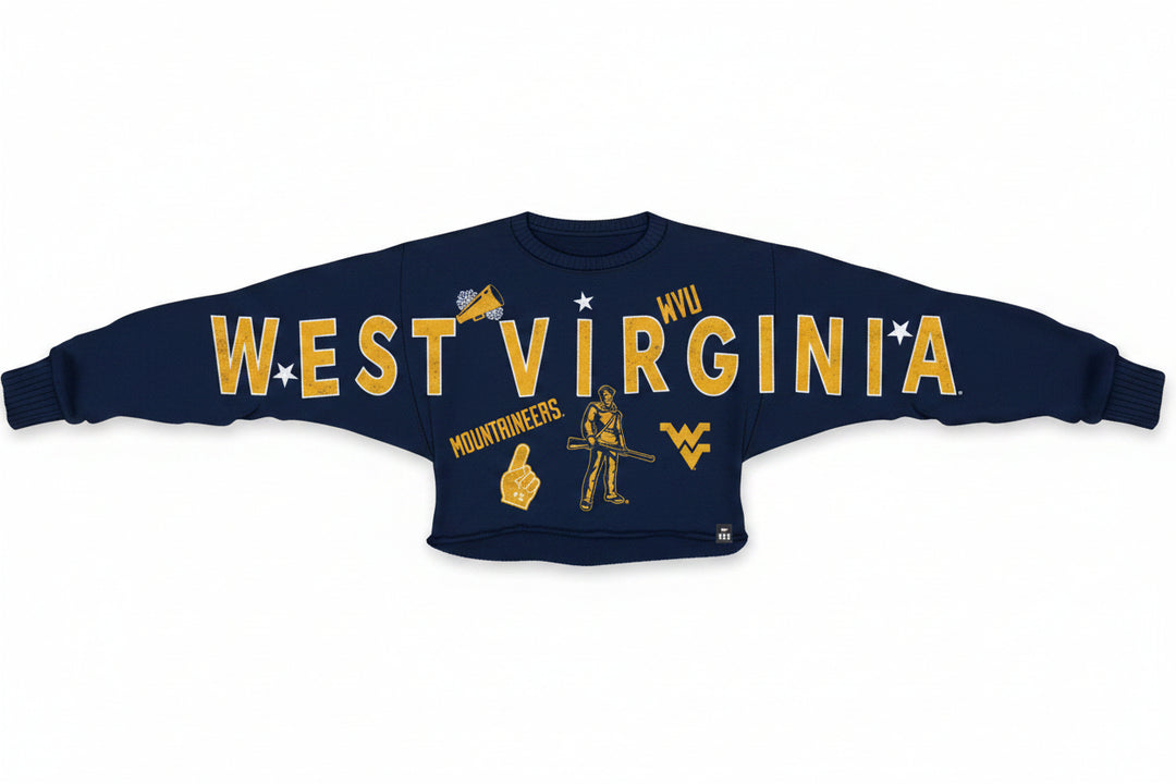 WVU PATCHED UP L/S CROP