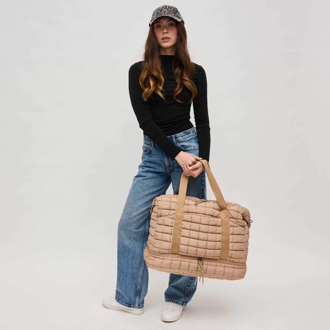 Globetrotter Quilted Nylon Puffer Travel Weekender