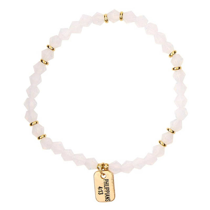 GLASS BEAD TAGGED BRACELET