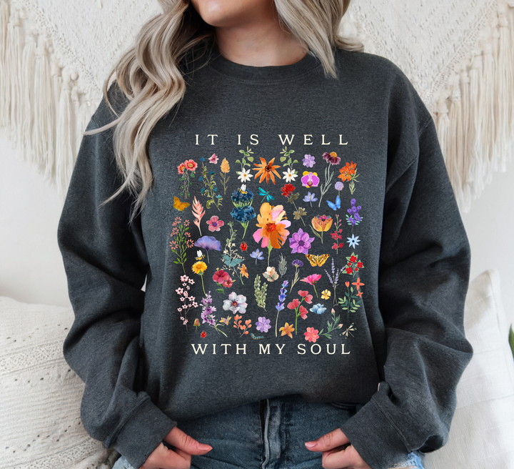IT IS WELL WITH MY SOUL CREWNECK TEE/SWEATSHIRT