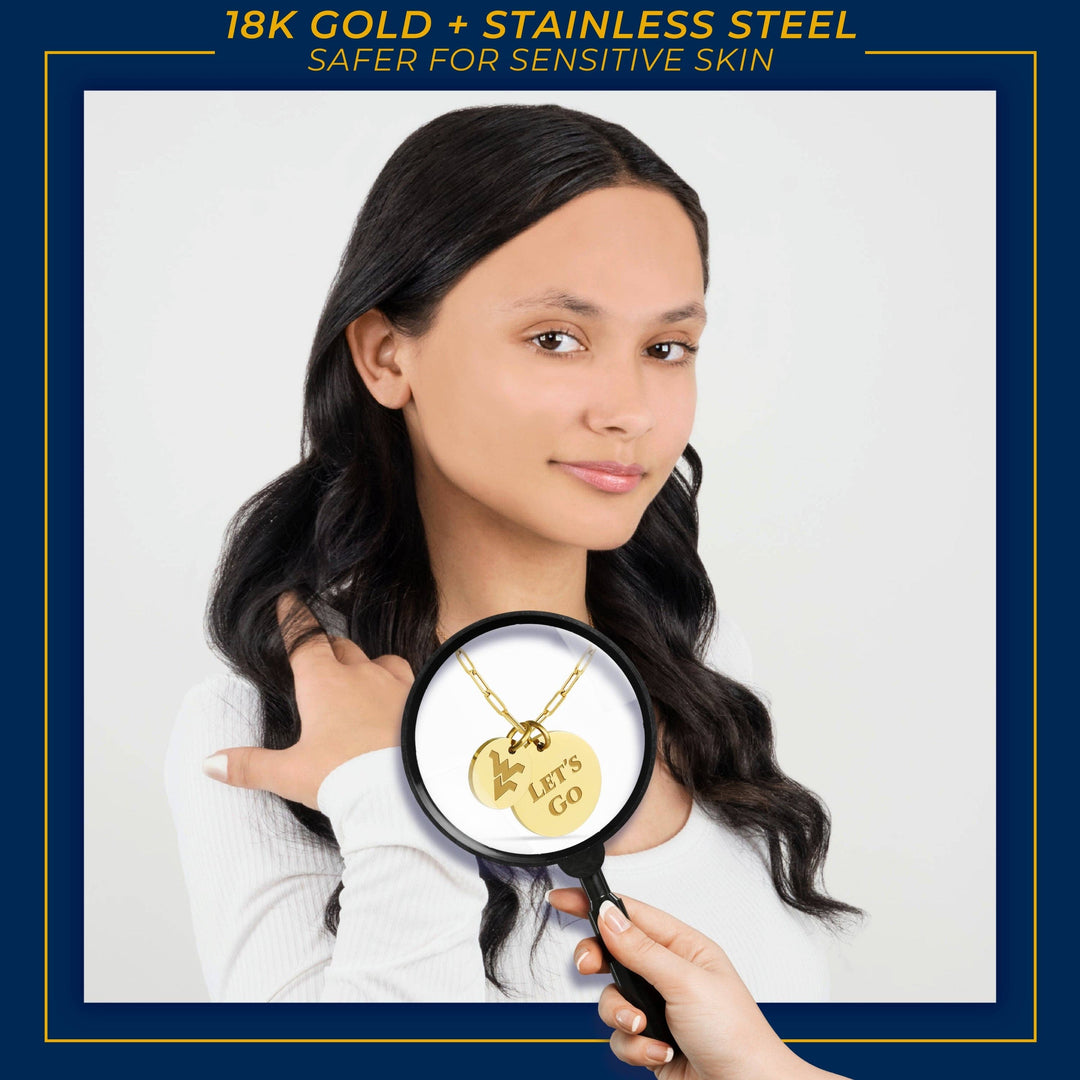West Virginia Paperclip Chain Charm Necklace