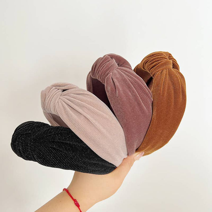 Corduroy Metallic Knot Headband