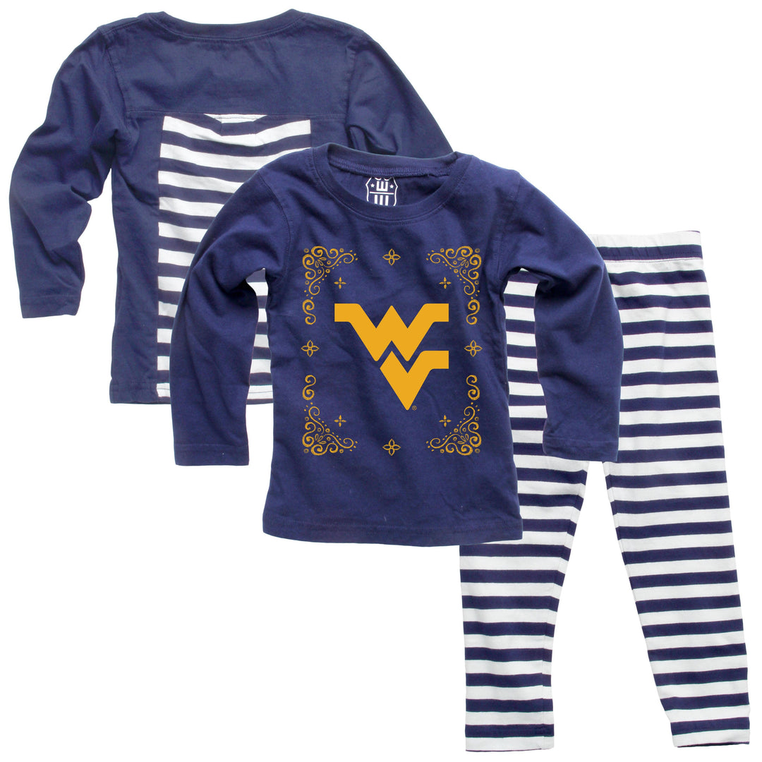 West Virginia Mountaineers Infant Girls Stripe Set
