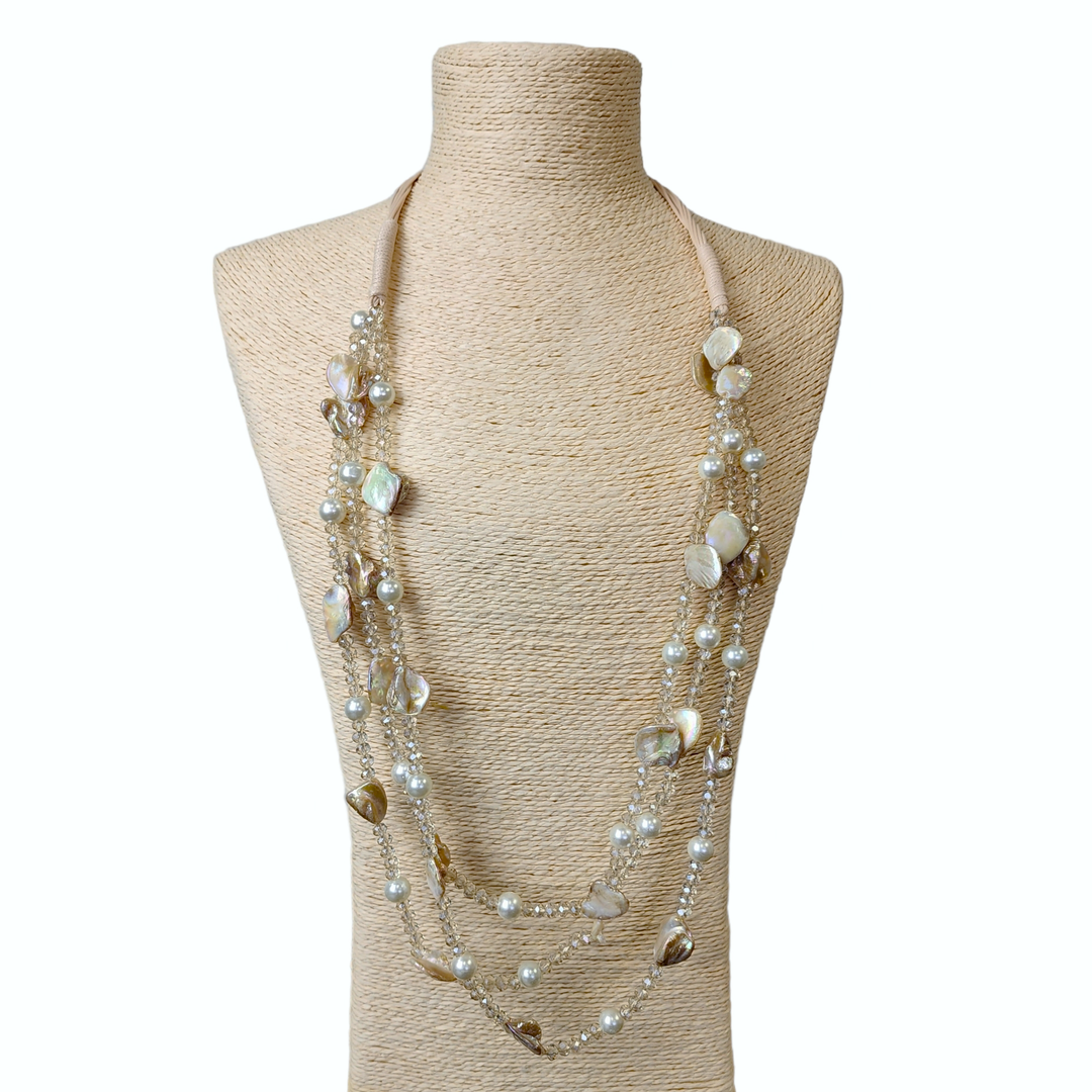 KYLIE CRYSTAL & SHELL NECKLACE