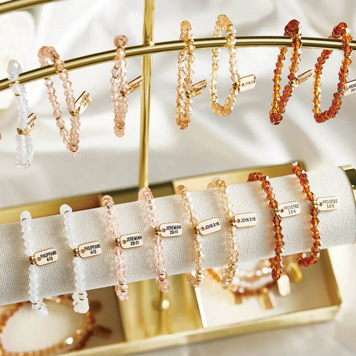 GLASS BEAD TAGGED BRACELET