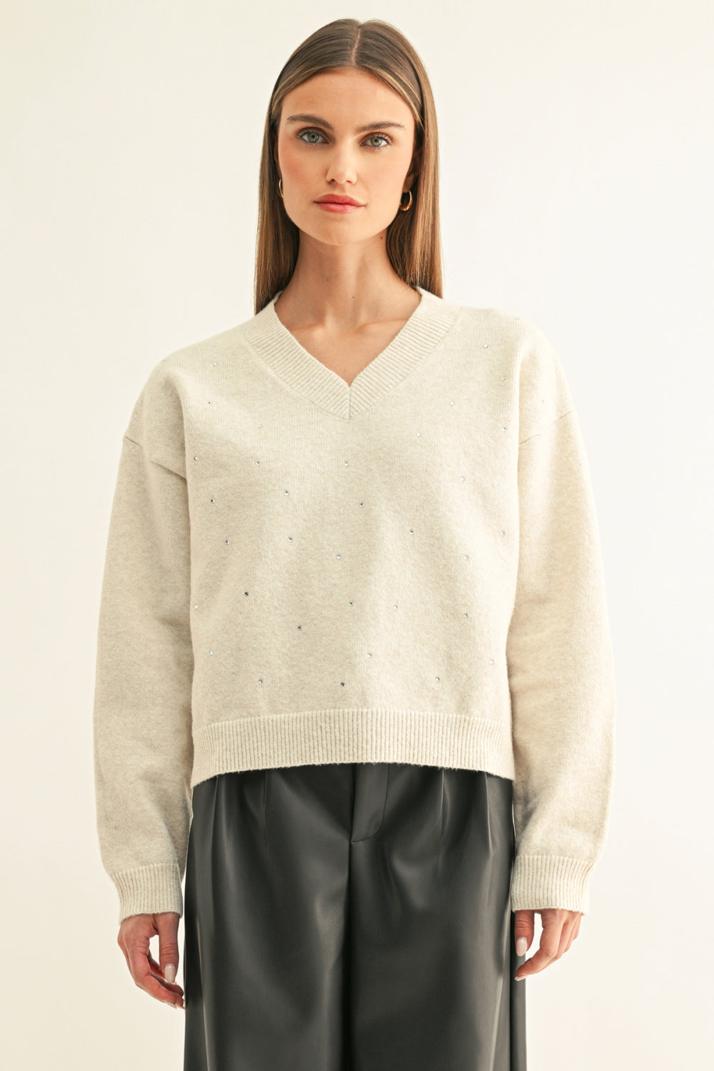 ANGIE EMBELLISHED LONG SLEEVES PULLOVER