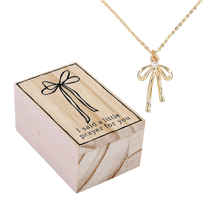 Treasure Box Bow Necklace - I Said a Little Prayer for You