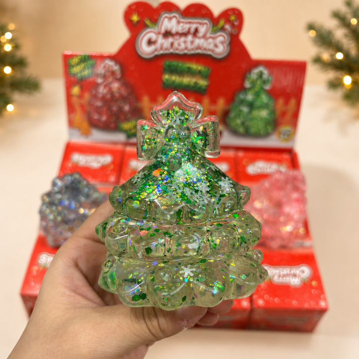 Glitter Christmas Tree Maltose Squishy Stress Relief Toy