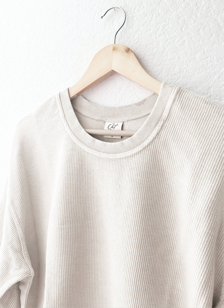 FUELED BY JESUS CROPPED CORDED SWEATSHIRT