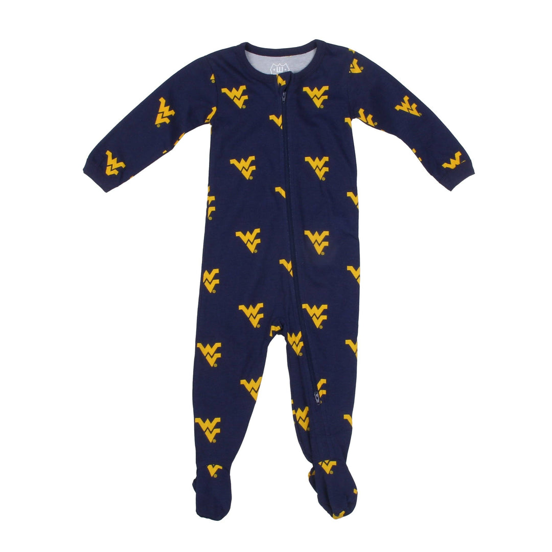 West Virginia Mountaineers Infant Allover Print Zip Sleeper