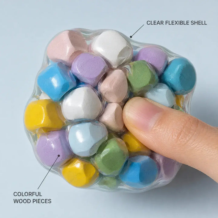 WOODEN BLOCK SQUISHY BALL