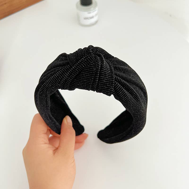 Corduroy Metallic Knot Headband