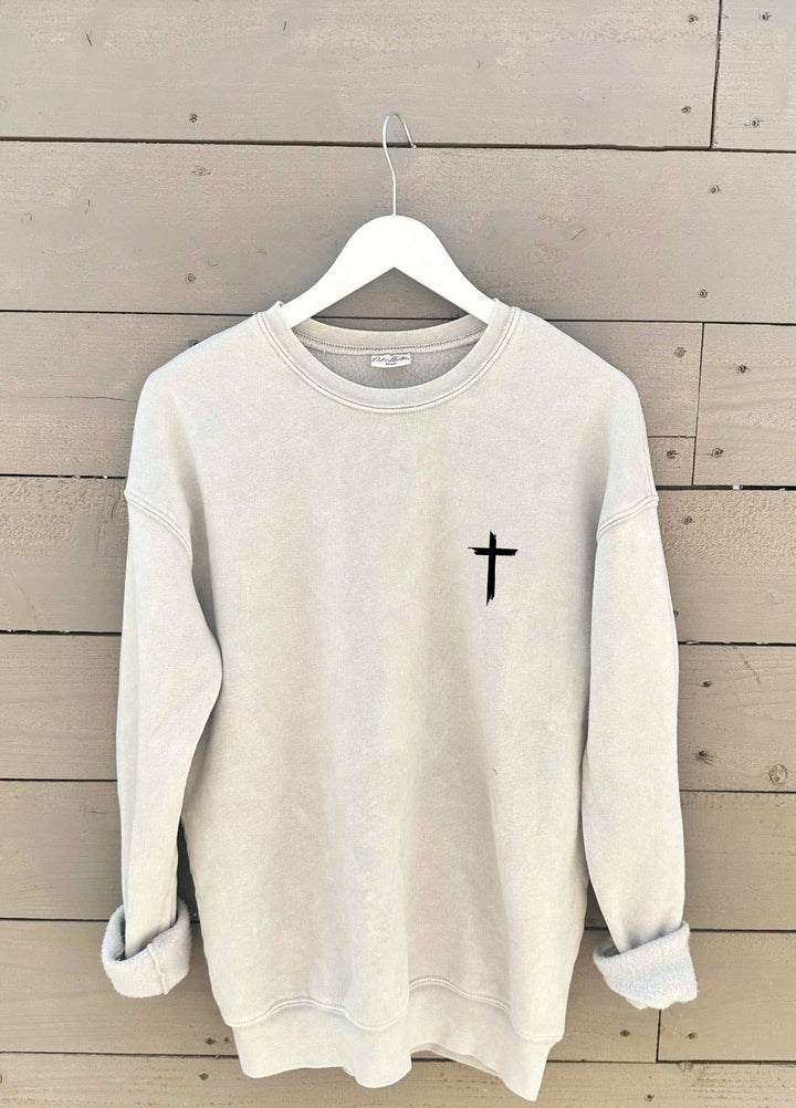 JESUS HAS MY BACK MINERAL SWEATSHIRT
