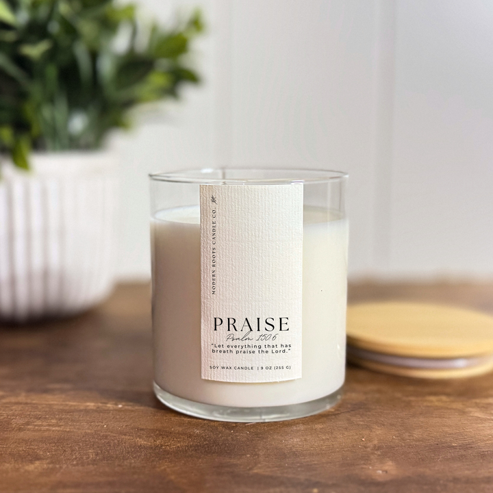 Praise | Sugary Lemon Drops | 9 oz. Clear Jar Soy Candle