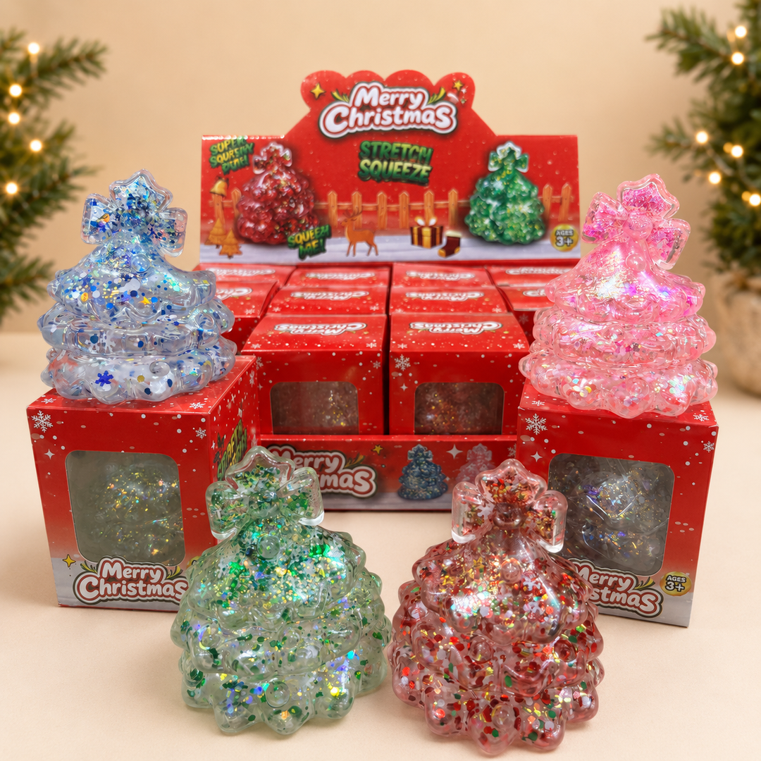 Glitter Christmas Tree Maltose Squishy Stress Relief Toy