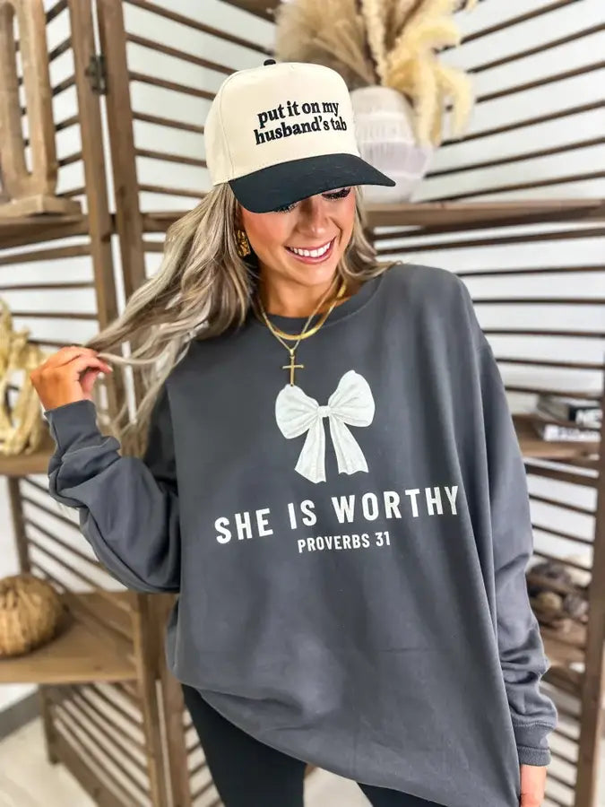 SHE IS WORTHY SWEATSHIRT