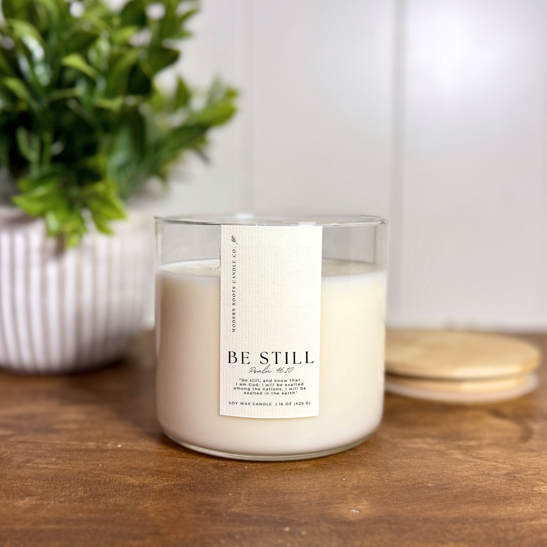 Be Still | Lavender & Sage | 15 oz. Clear Jar Soy Candle
