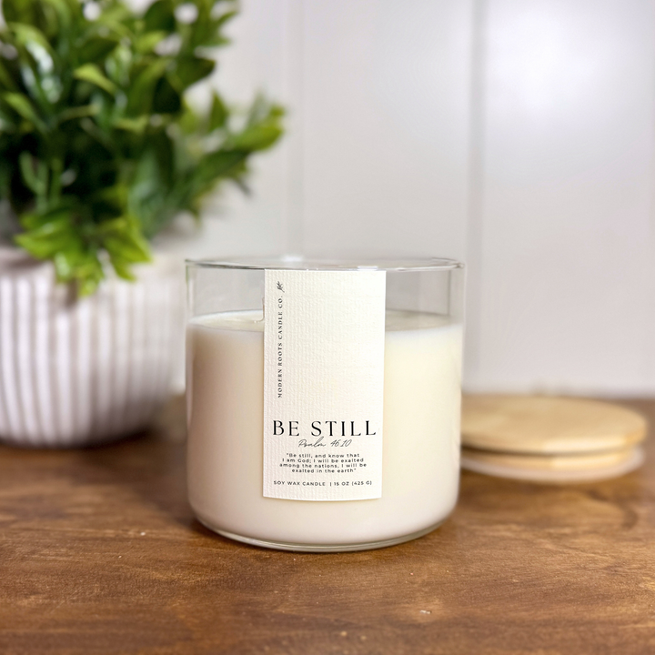 Be Still | Lavender & Sage | 15 oz. Clear Jar Soy Candle
