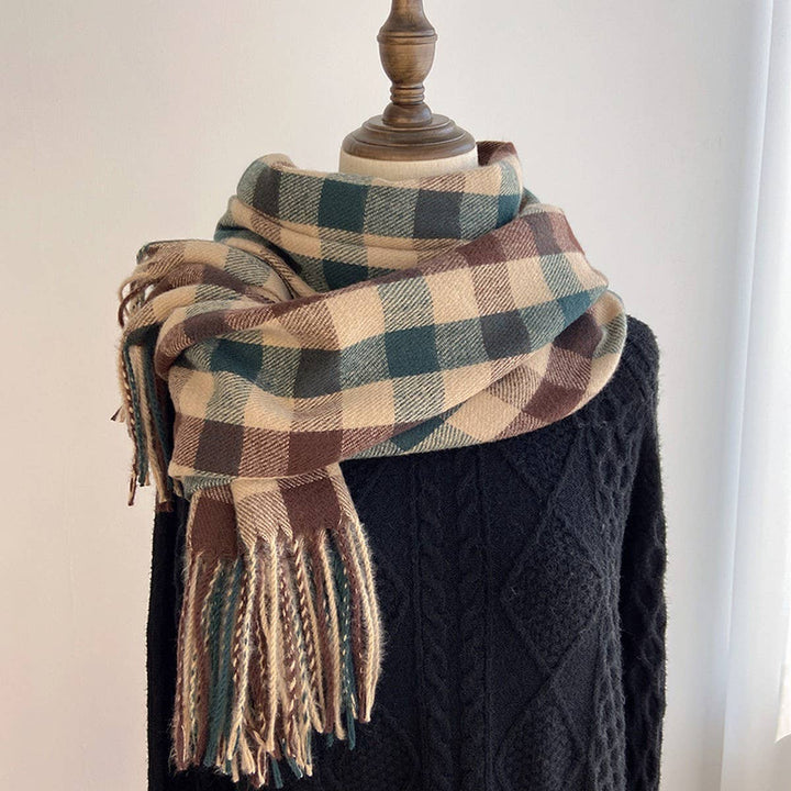 HIGHLAND CHECK FRINGE SCARF