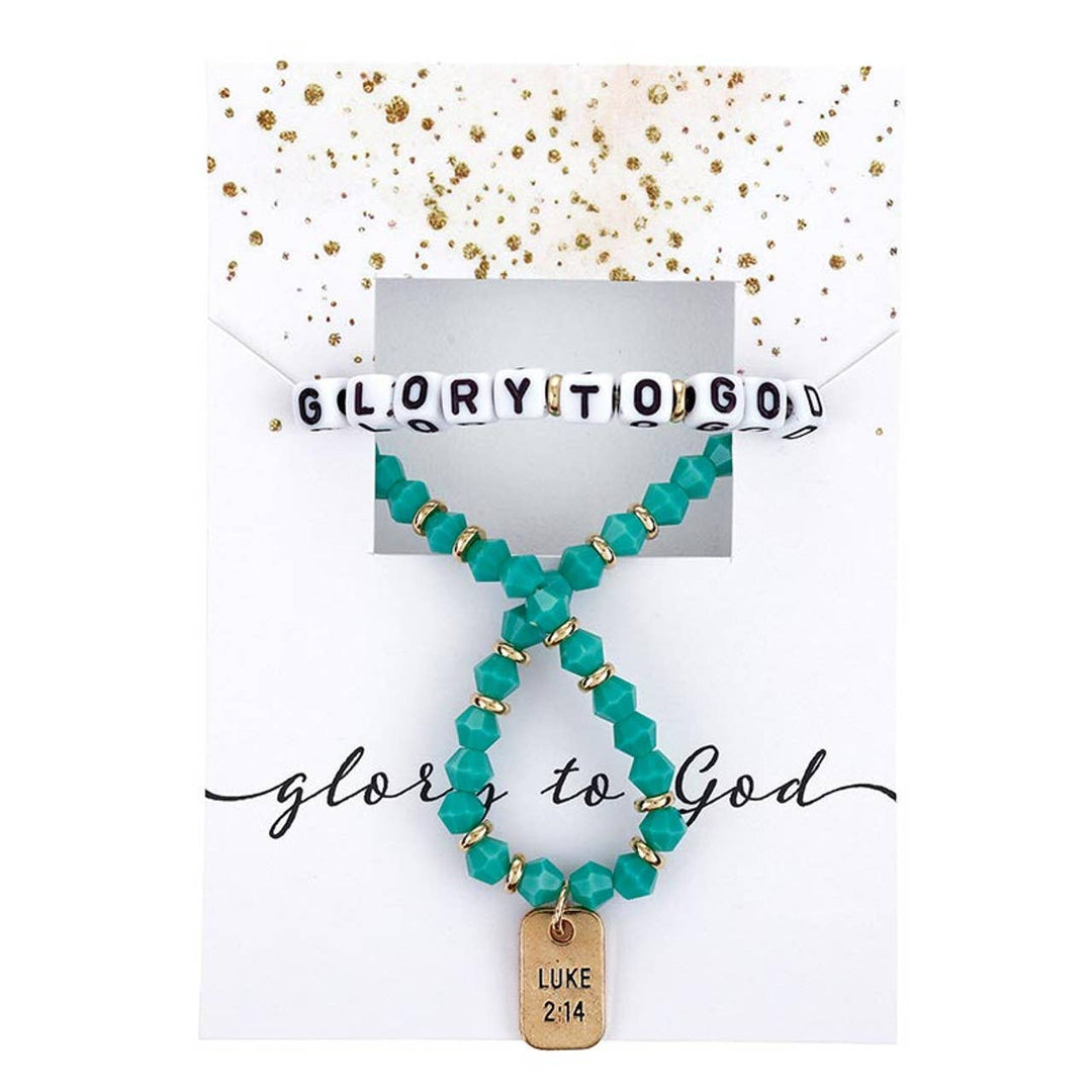 WORD BEADED TAG BRACELET