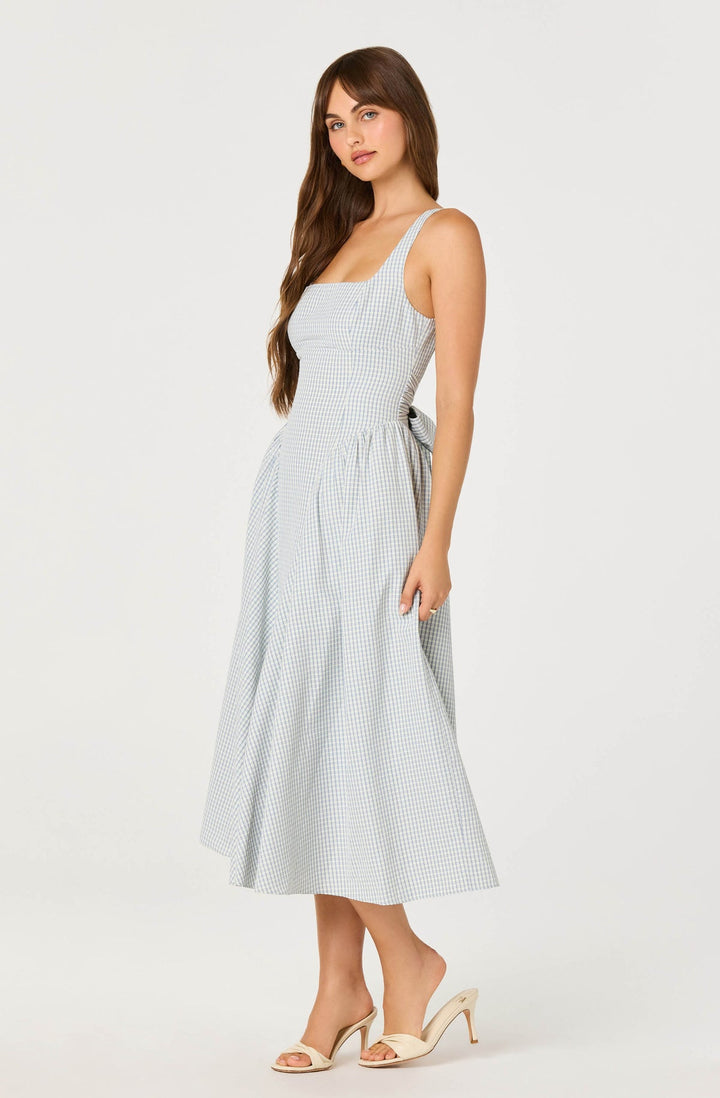 VINYA BOW-BACK MIDI DRESS