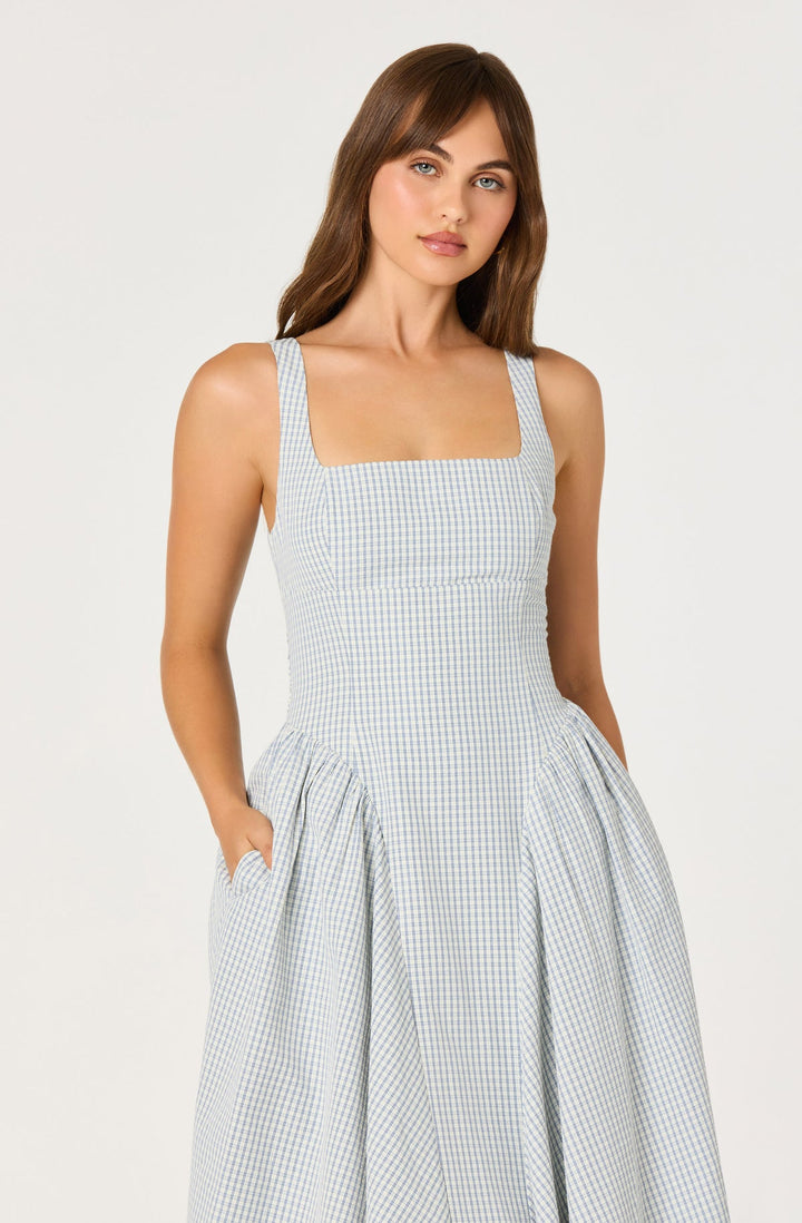 VINYA BOW-BACK MIDI DRESS