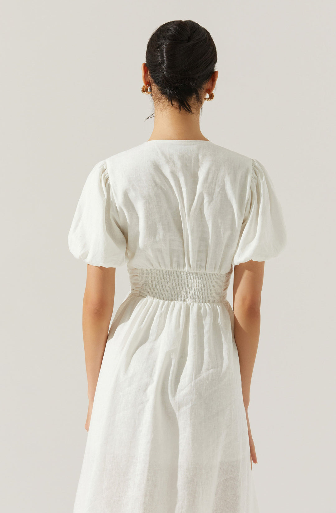 CITRINE LINEN BOW DRESS