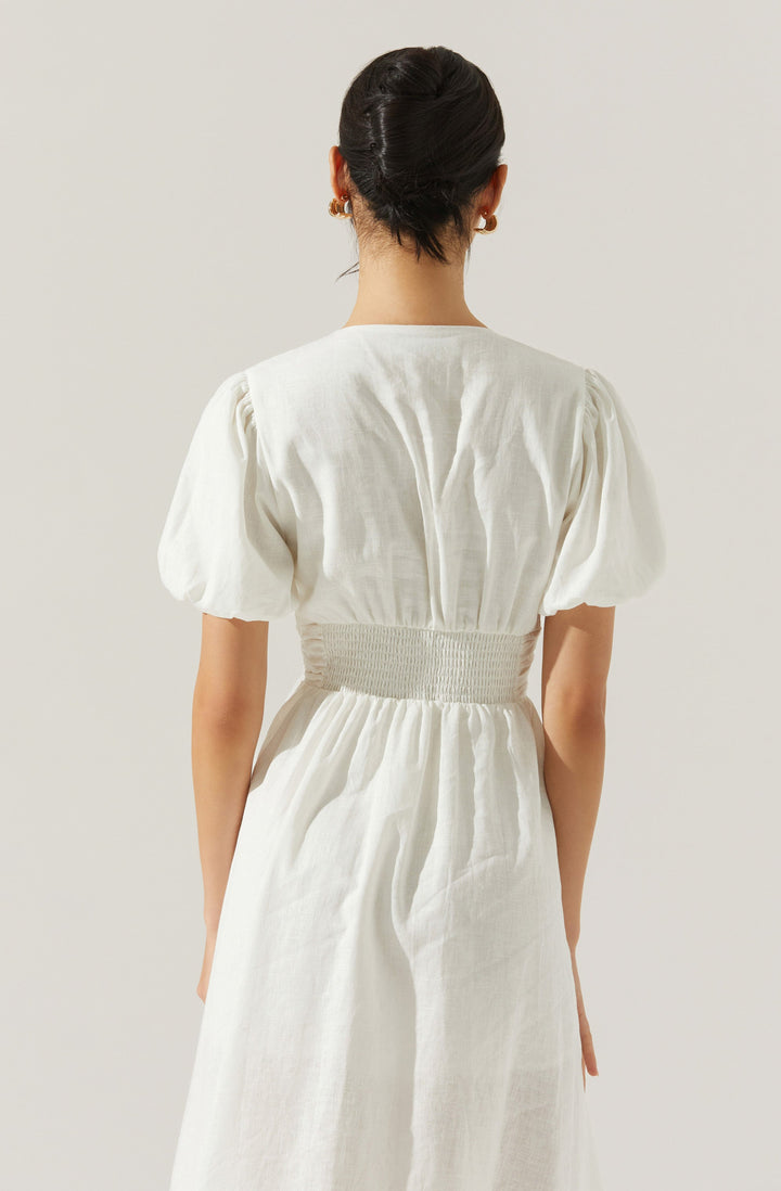 CITRINE LINEN BOW DRESS