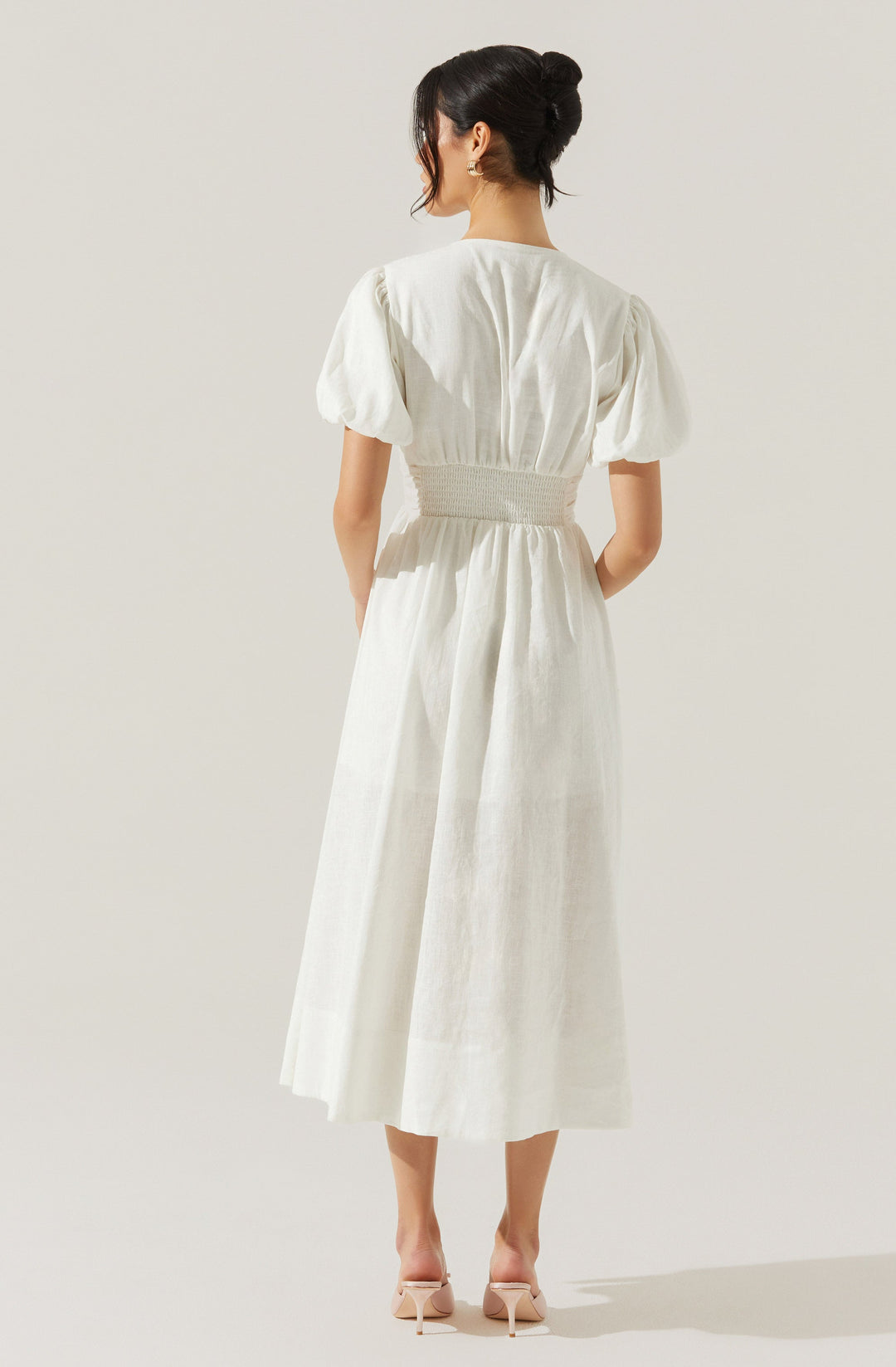 CITRINE LINEN BOW DRESS