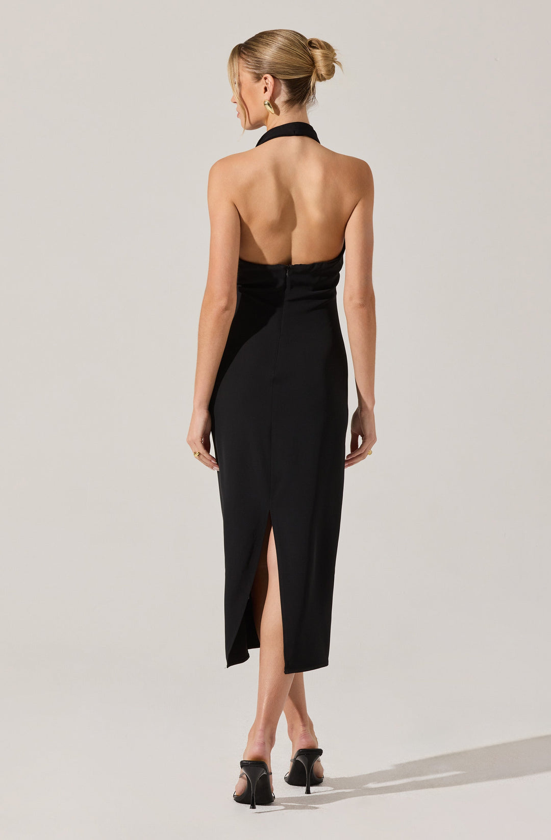 ALANNA HALTER COWL NECK DRESS