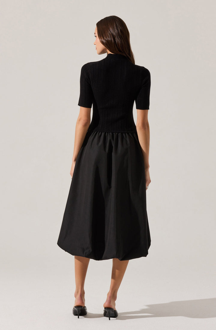 CAERLION CONTRAST KNIT MIDI DRESS