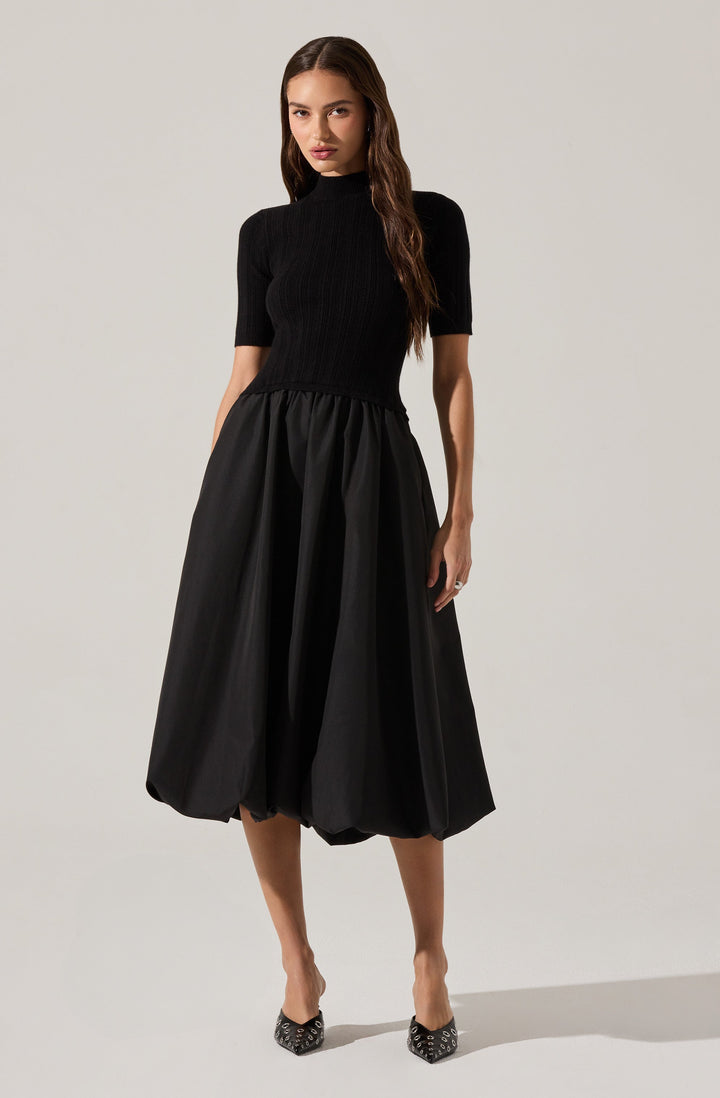 CAERLION CONTRAST KNIT MIDI DRESS