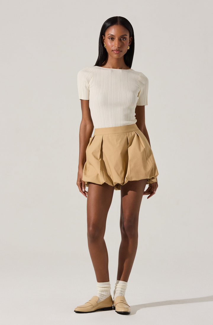 TOINI PLEATED BUBBLE MINI SKORT